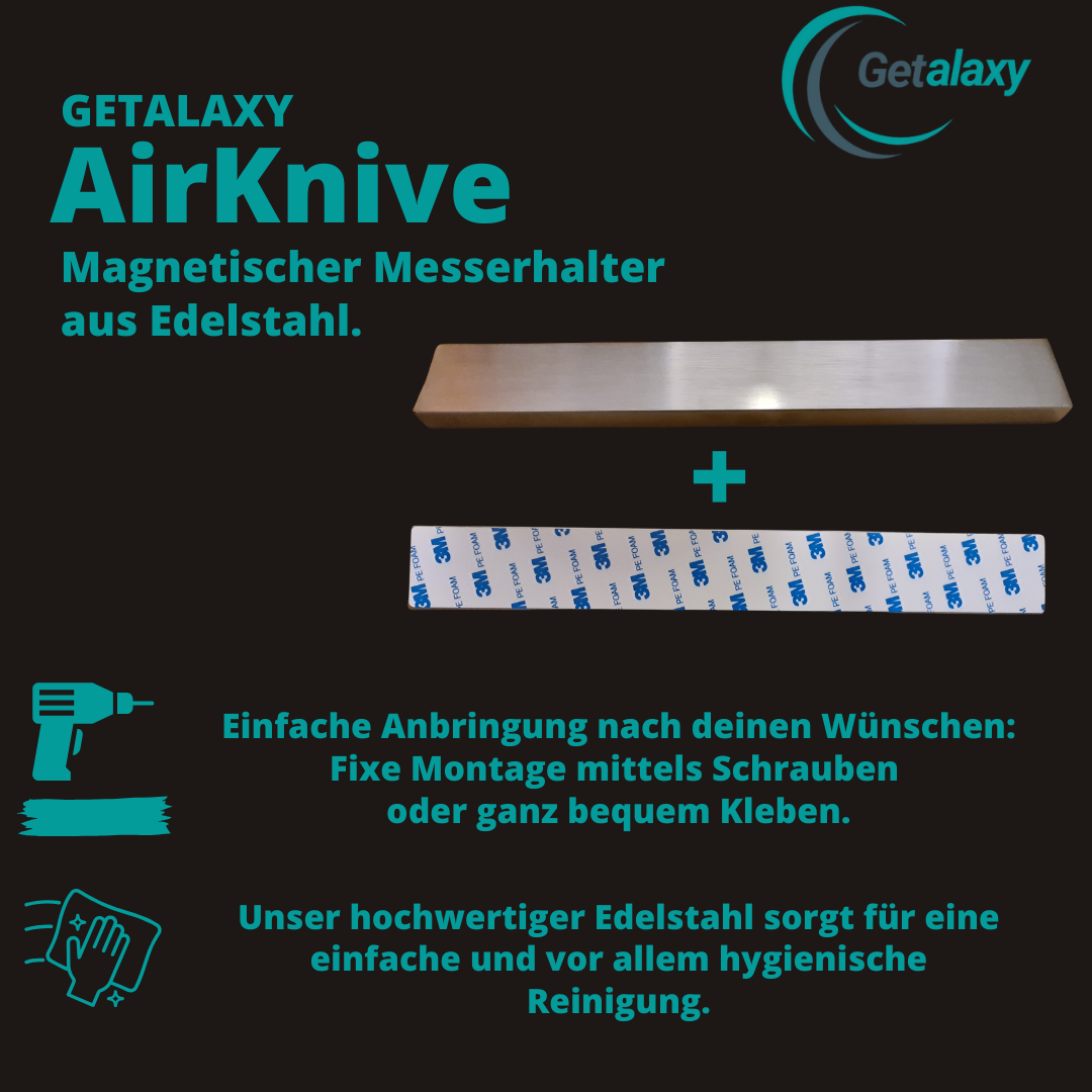 AirKnive Magnetischer Messerhalter aus Edelstahl