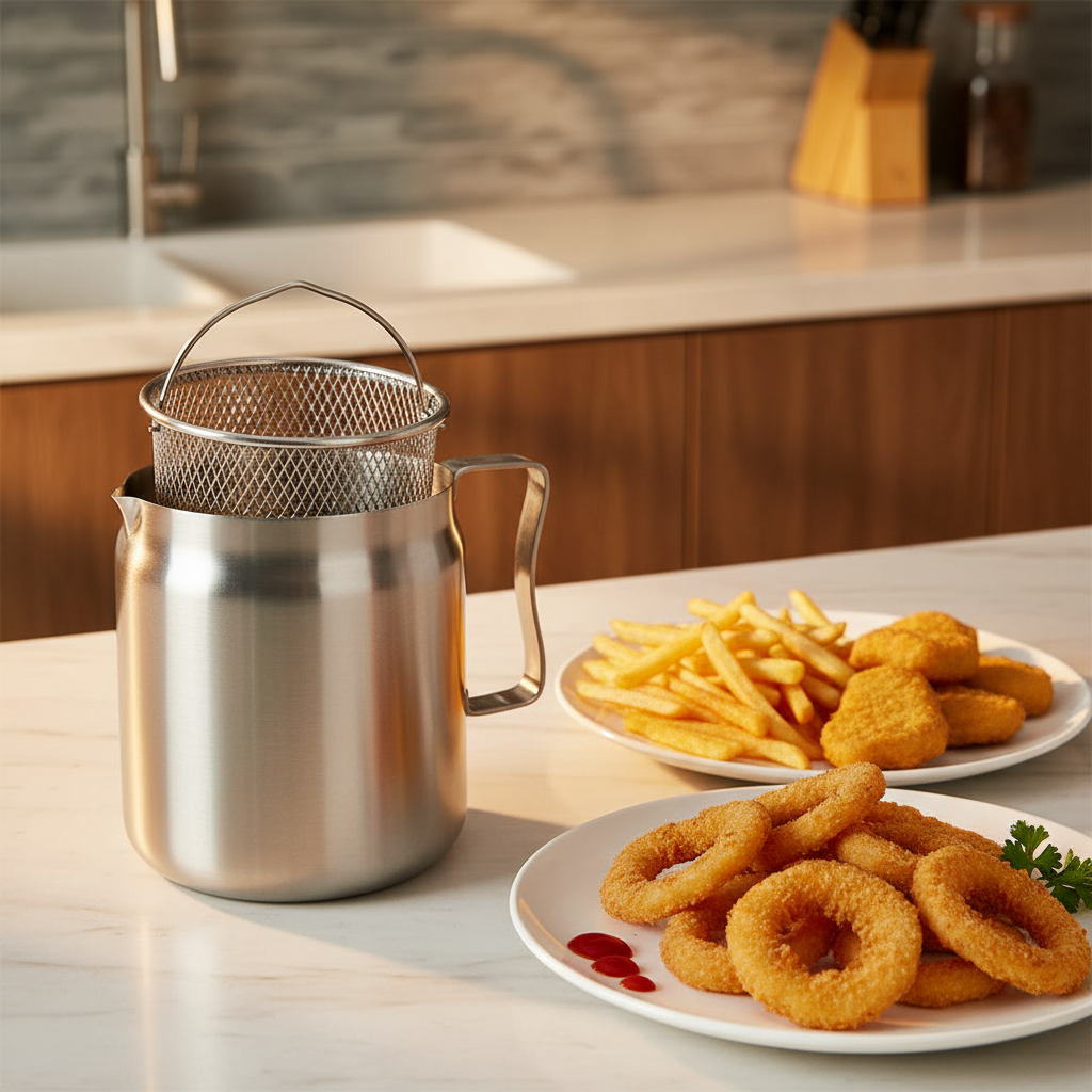 Frycube Frittiertopf Set aus Edelstahl | Herdfritteuse