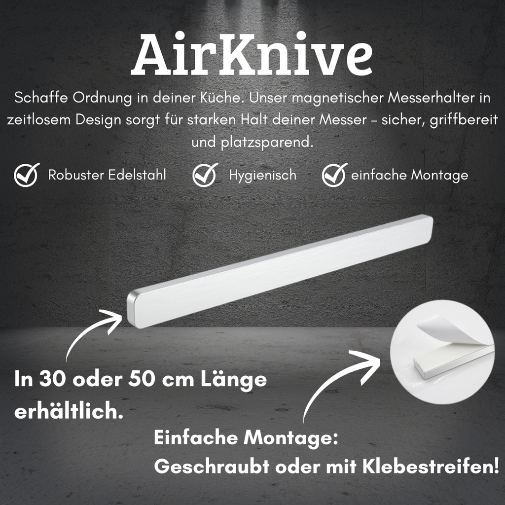 AirKnive Magnetischer Messerhalter aus Edelstahl