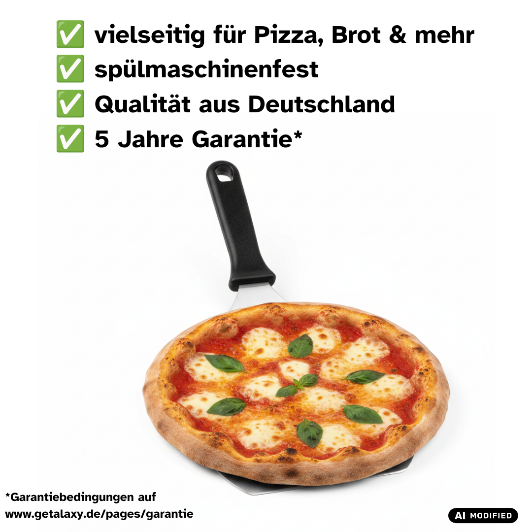 Pizzaschaufel Edelstahl | Premium Pizzaschieber Qualität aus Deutschland | spülmaschinengeeignet