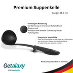 Premium Suppenkelle mit Abstellhilfe | Schöpflöffel spülmaschinenfest | Hitzebeständig bis 270°C