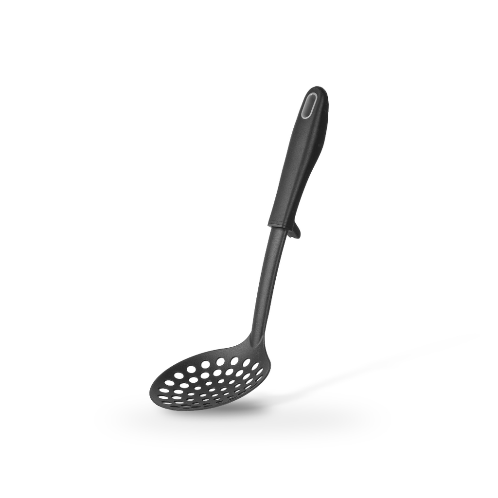 Premium Schaumlöffel mit Abstellhilfe | Abseihlöffel aus Kunststoff | Hitzebeständig bis 270°C
