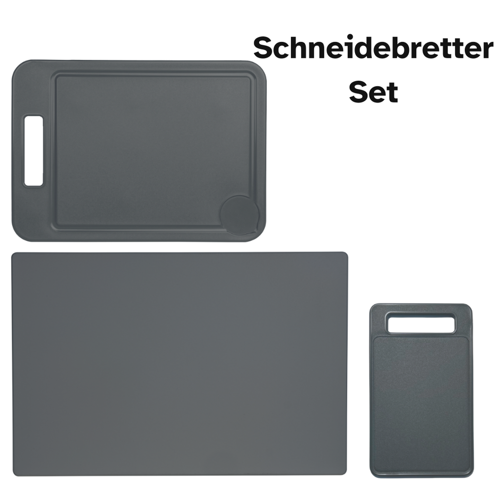 Schneidebretter Set | Premium Qualität | 3-Teilig | Frühstücksbrett, Schneidebrett &amp; Pizzabrett