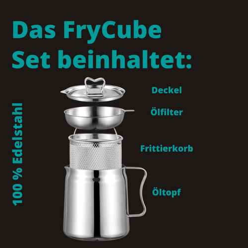 Frycube Frittiertopf Set aus Edelstahl | Herdfritteuse