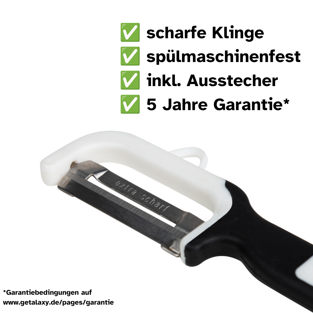 Sparschäler | Kartoffel- und Gemüseschäler mit Edelstahlklinge | Spülmaschinengeeignet