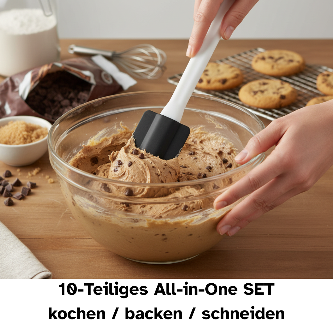Silikon Teigschaber | Teigspatel Küchenhelfer | spülmaschinengeeignet & hitzebeständig