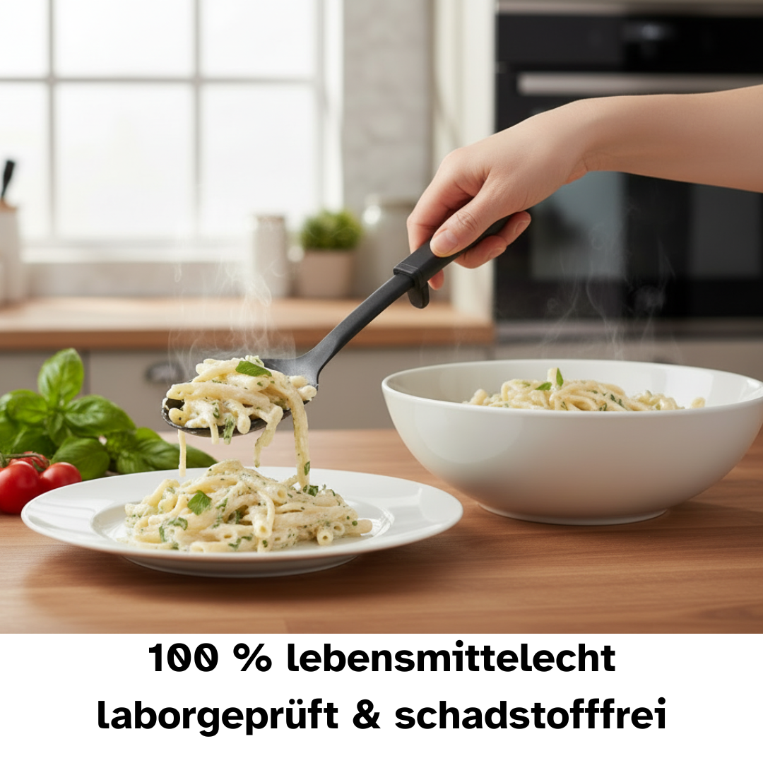 Premium Servierlöffel mit Abstellhilfe | Vorlegelöffel aus Kunststoff | Hitzebeständig bis 270°C