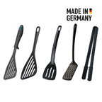 Vielseitiges Premium-Set für Grill, Küche, Pfanne und Buffet
Ergonomisches 5-teiliges Set bestehend aus Pfannenwender, Bratgutwender, Bratschaufel, geschlitzte Bratschaufel und Grillzange. Praktische Aufhängösen – platzsparende, ordentliche Aufbewahrung an der Küchenleiste