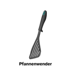 Pfannenwender gefertigt aus Hochleistungskunststoff: hitzebeständig bis 270°. Zusatzfunktionen: Praktische Abstellhilfe und integrierte Schneidekante.