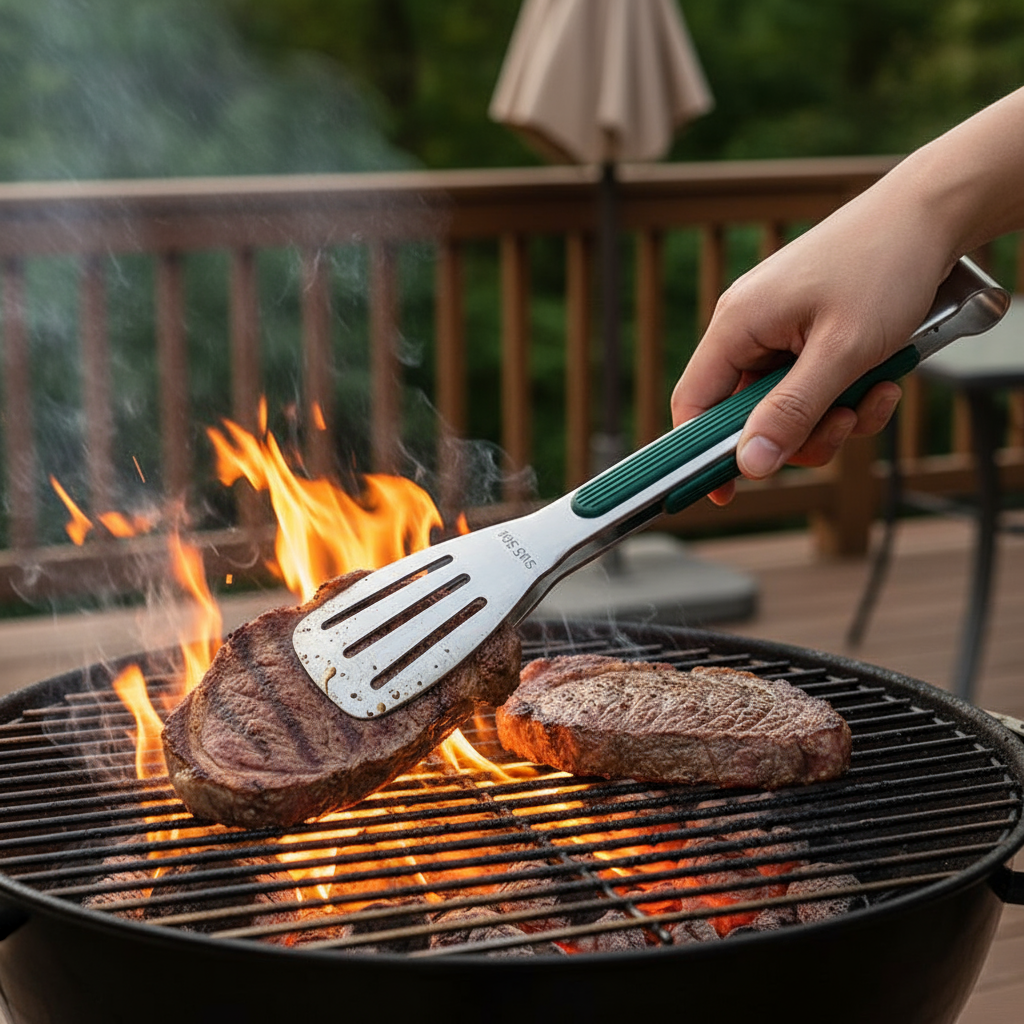 Edelstahl Grill- und Küchenzange